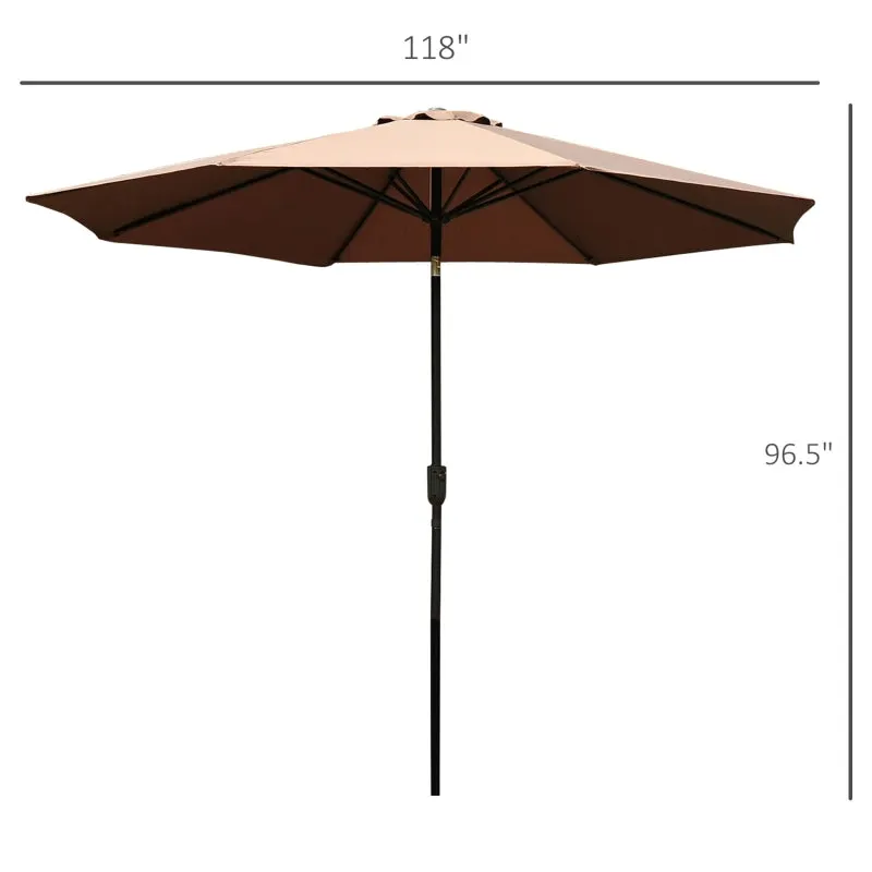 10’ x 8’ Outdoor Garden Umbrella - Coffee