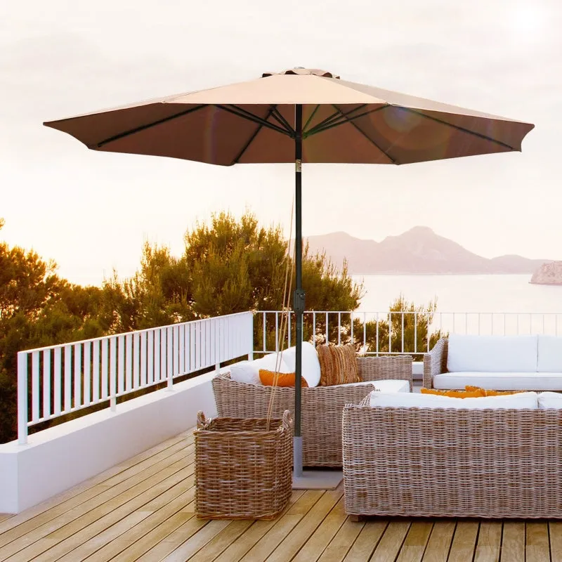 10’ x 8’ Outdoor Garden Umbrella - Coffee