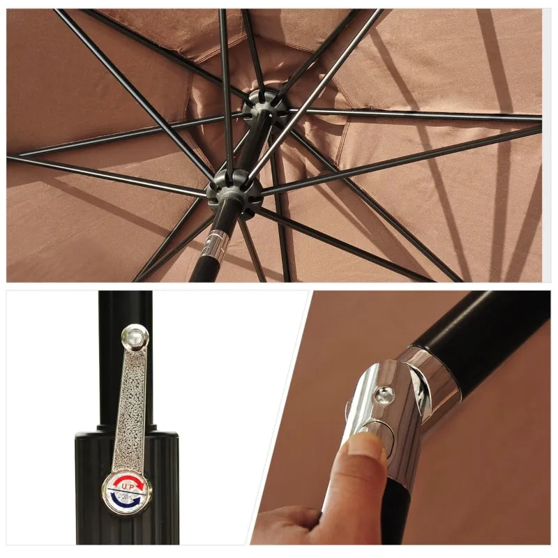10’ x 8’ Outdoor Garden Umbrella - Coffee