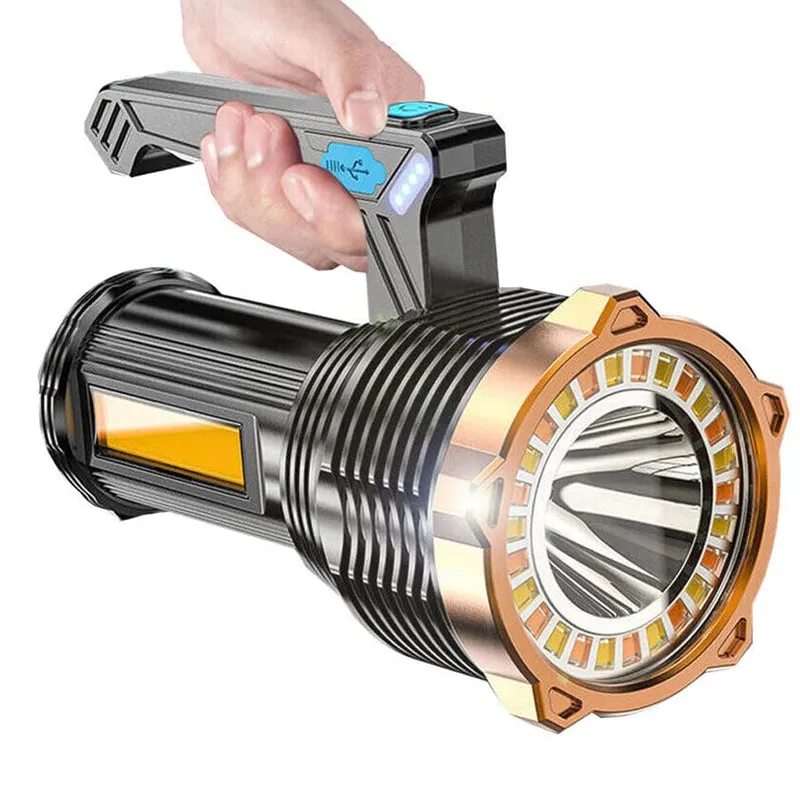 1200mah Super Bright Searchlight Led Handheld Torch Spotlight- Usb Charging