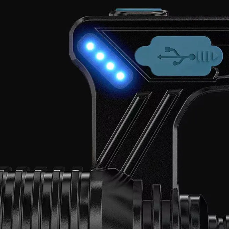 1200mah Super Bright Searchlight Led Handheld Torch Spotlight- Usb Charging