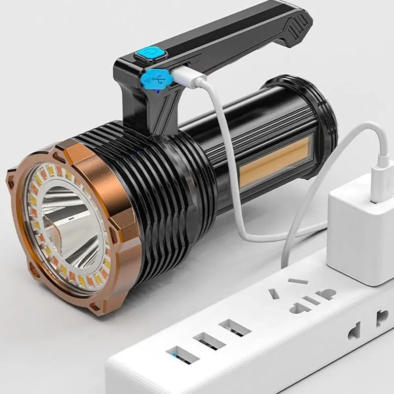 1200mah Super Bright Searchlight Led Handheld Torch Spotlight- Usb Charging