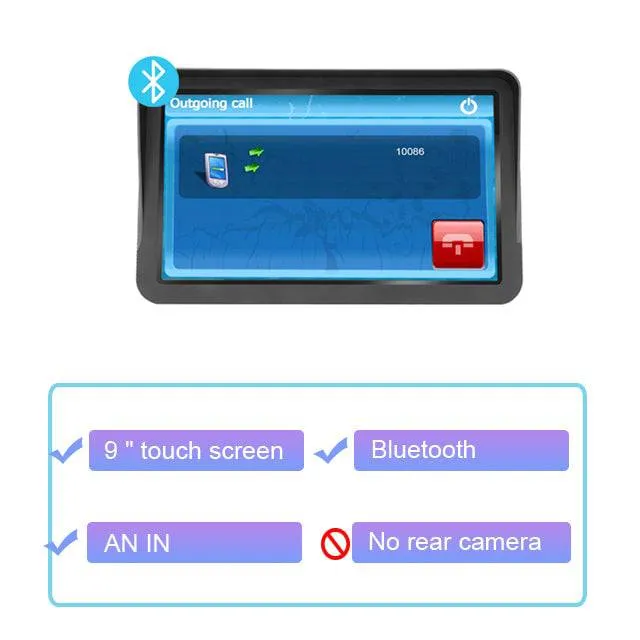 9 Inch HD truck & Vehicle Bluetooth WIFI GPS  256MB 8GB AVIN Support Rearview Camera Navitel Free Maps