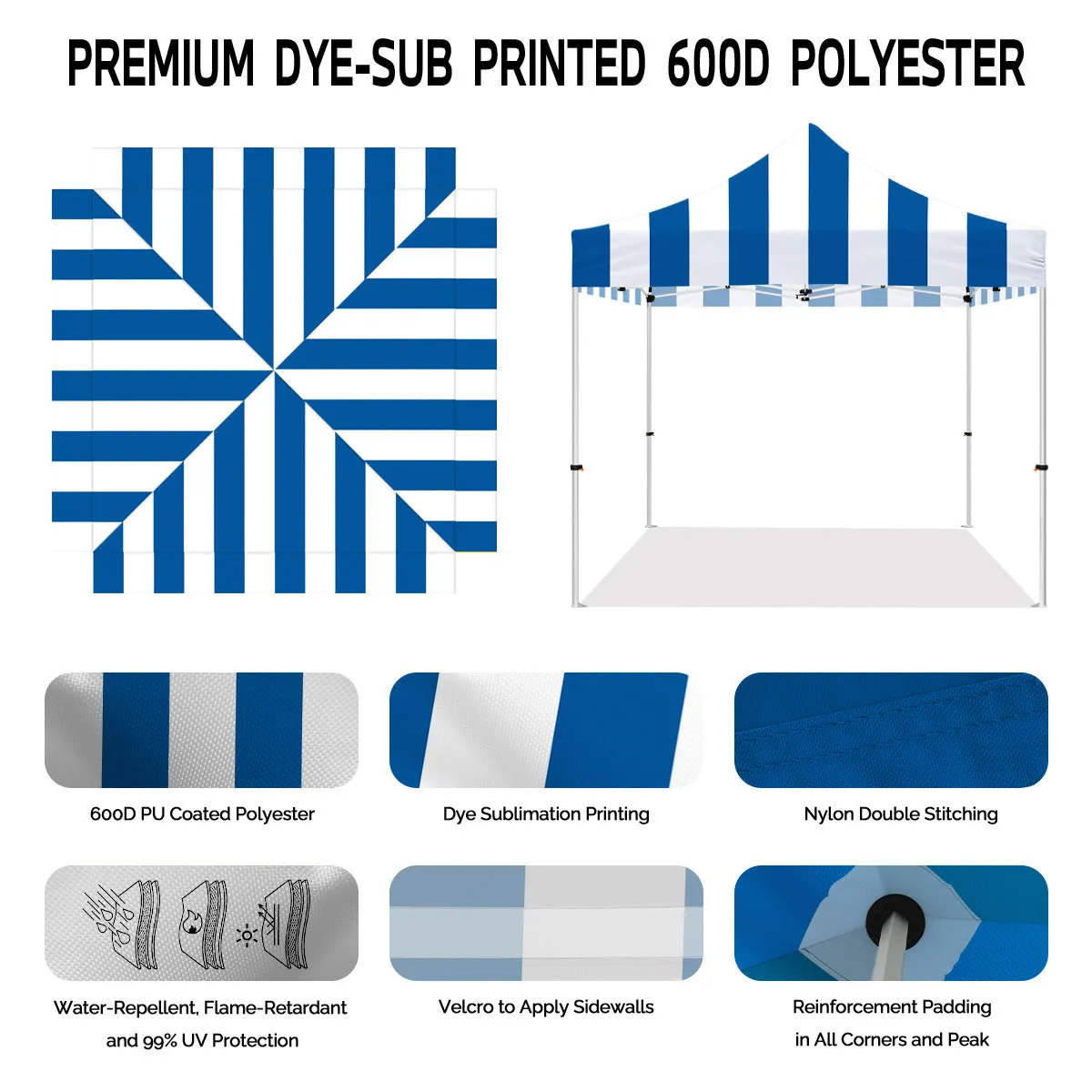 ABLEM8CANOPY Carnival 10x10 Pop Up Canopy Tent - Blue