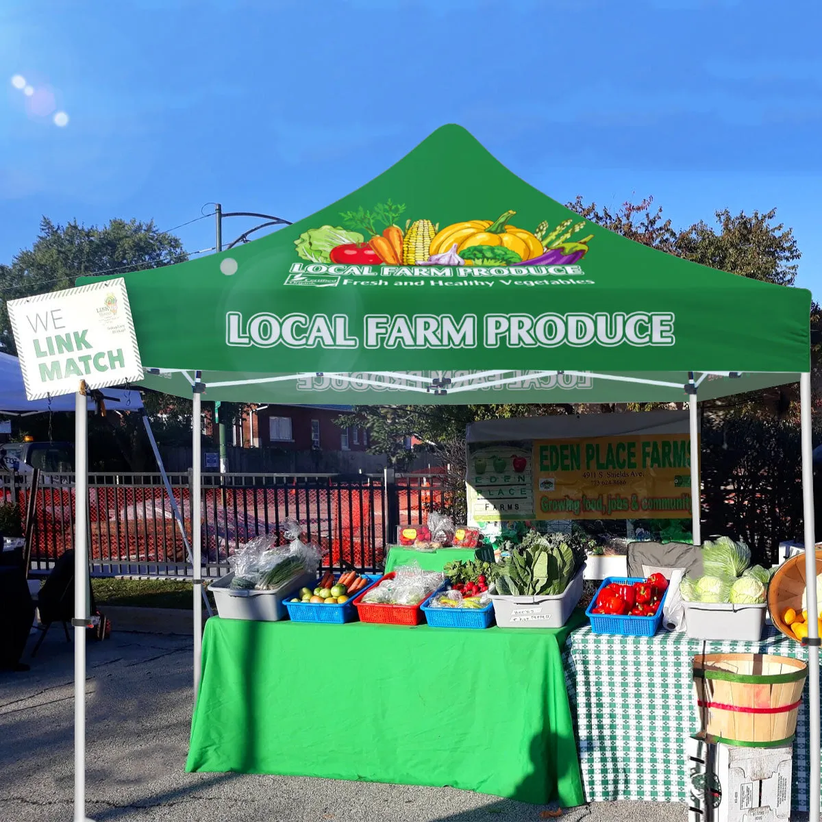 ABLEM8CANOPY Local Farm Produce 10x10 Pop Up Sun Canopy Tent
