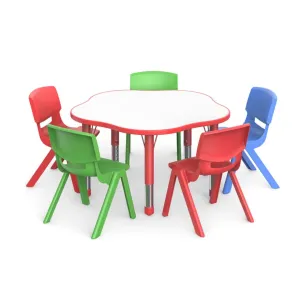 Adjustable Flower Shaped Magnolia Table red 50-70cm
