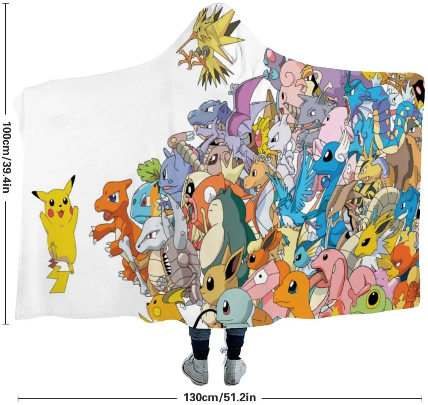 Anime Pokemon Hooded Blankets -  Warm Travel Blankets