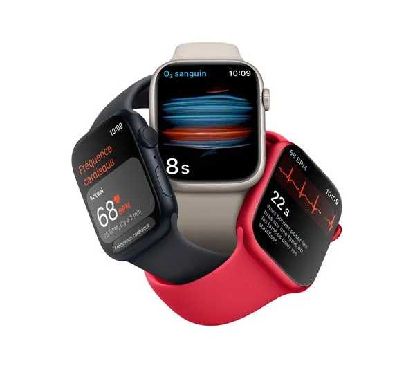 Apple Watch Series 8 GPS, 41mm Midnight Aluminium Case with Midnight Sports Band - M/L - Pristine