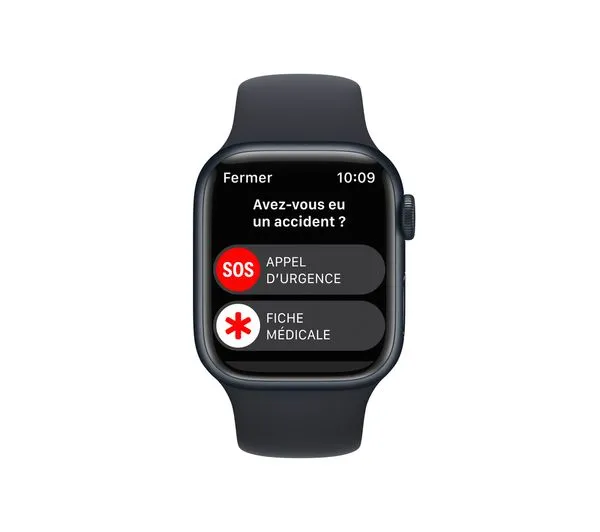 Apple Watch Series 8 GPS, 41mm Midnight Aluminium Case with Midnight Sports Band - M/L - Pristine
