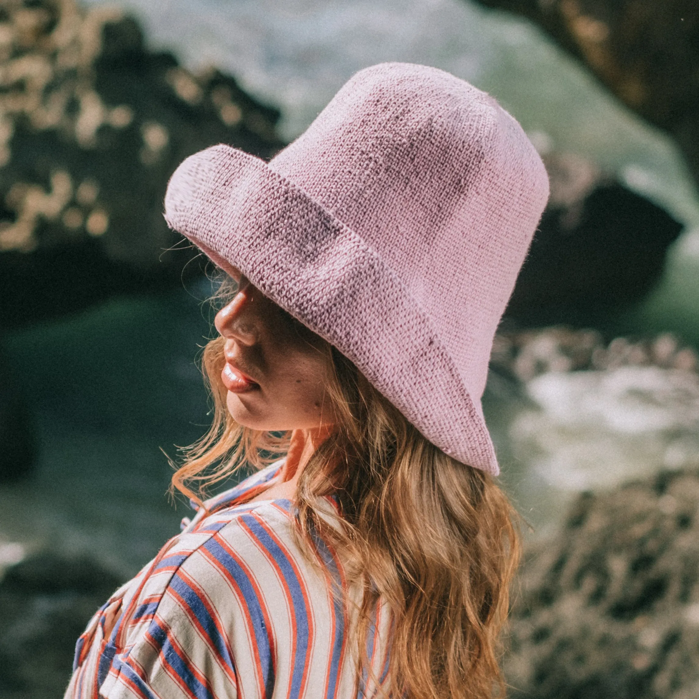 BLOOM Crochet Sun Hat In Lilac Purple