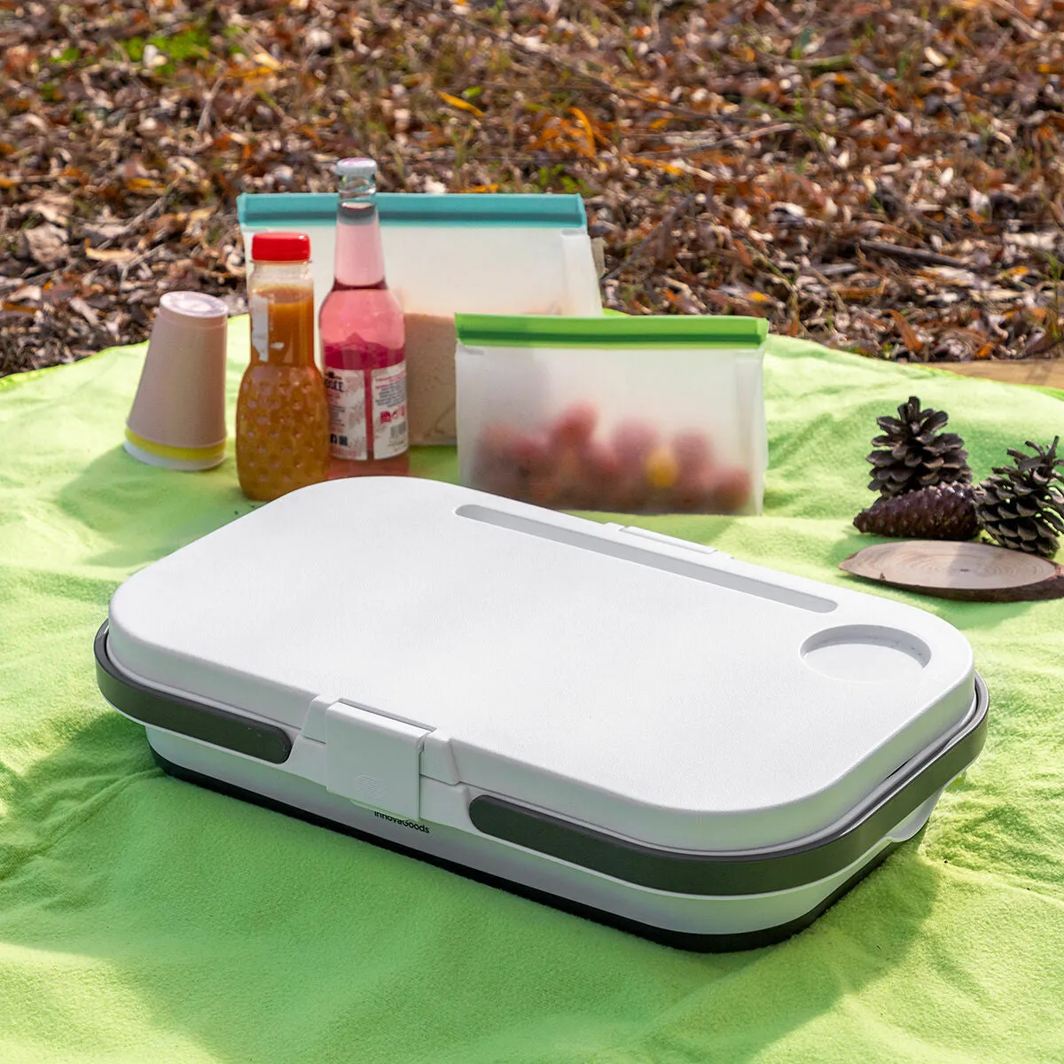 Folding Picnic Basket with Lid-table Pickning Innovagoods