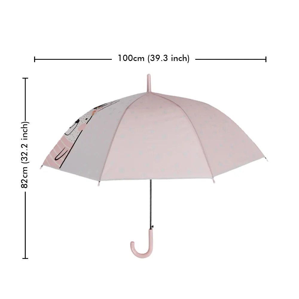 Little Surprise Box Pink Translucent Bunny Hugs,Rain And All-Season UmbrellaFor Kids & Adults.