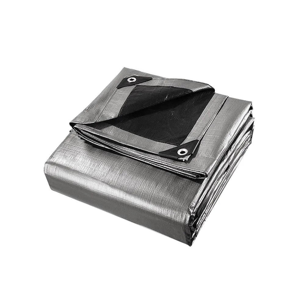 Poly Tarpaulin Heavy Duty Tarp Cover - 3.6M x 7.3M -180gsm Silver
