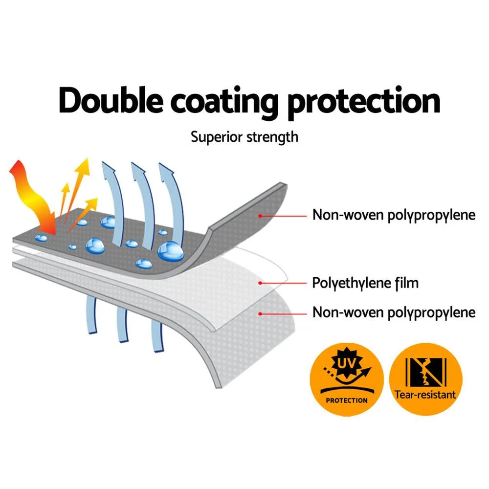 Poly Tarpaulin Heavy Duty Tarp Cover - 3.6M x 7.3M -180gsm Silver
