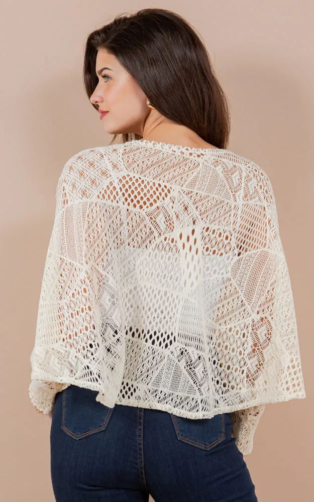 PON1805 Meshed High Quality Sleeve Poncho