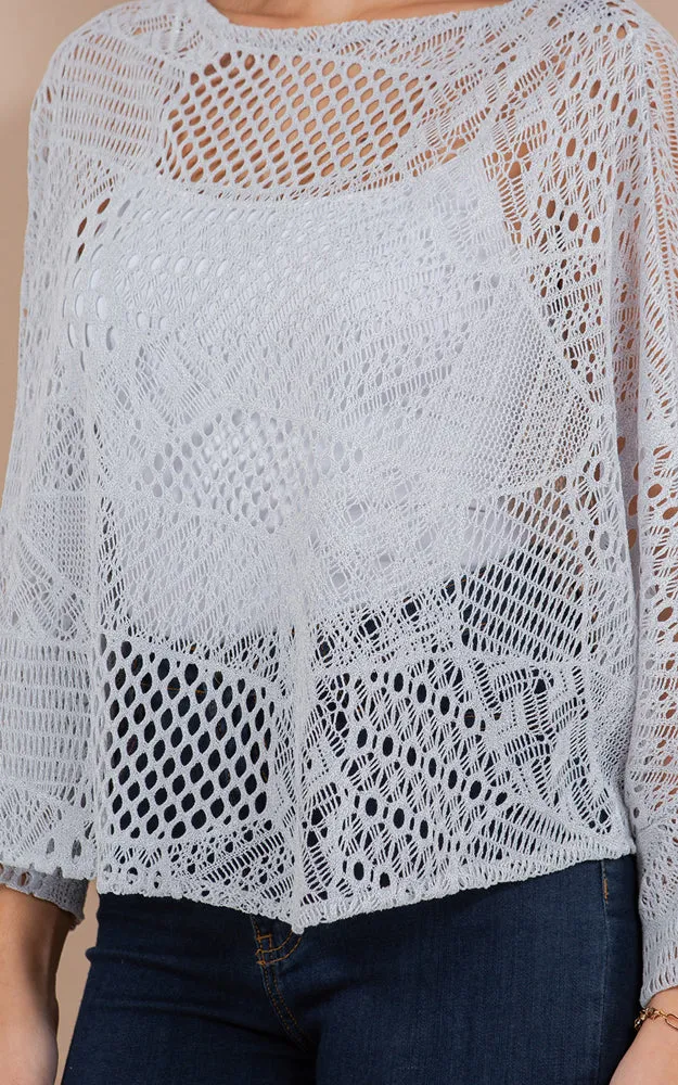 PON1805 Meshed High Quality Sleeve Poncho