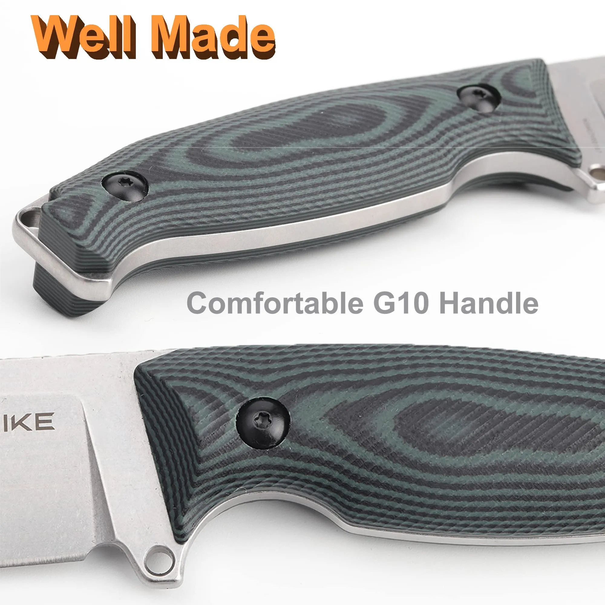 Ruike Camping Small Fixed Blade Knife with Sheath 360 Rotate, 14c28n Tactical Full-tang Large Big Stainless Steel,Hunting Survival Bushcraft Top Hiking Tool,Men EDC Outdoor Belt Hidden Horizontal Case