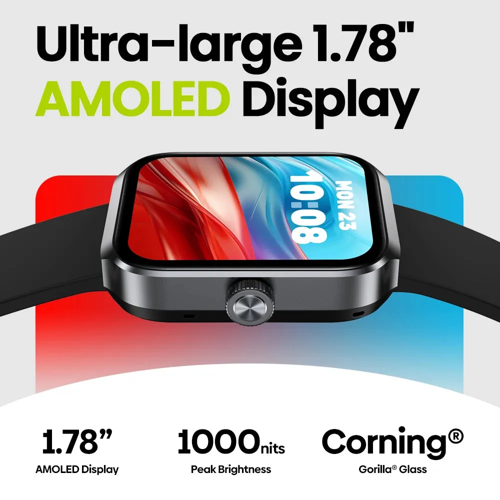 Smart Watch 1.78'' AMOLED Display Built-in GPS & Amazon Alexa Make/Receive Phone Calls 3ATM Smartwatch