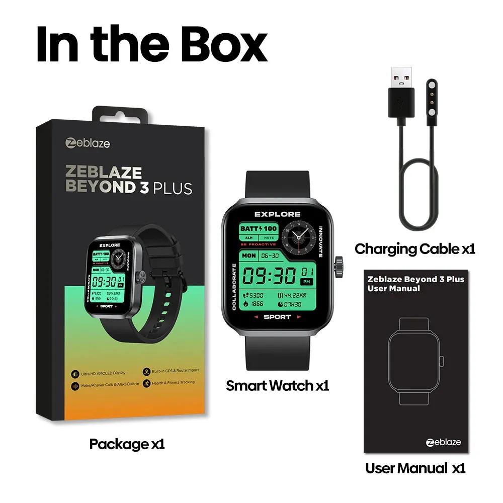 Smart Watch 1.78'' AMOLED Display Built-in GPS & Amazon Alexa Make/Receive Phone Calls 3ATM Smartwatch