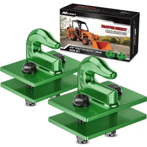 Tractor Bucket Grab Hook 3/8 Inch Dark Green (Pair)