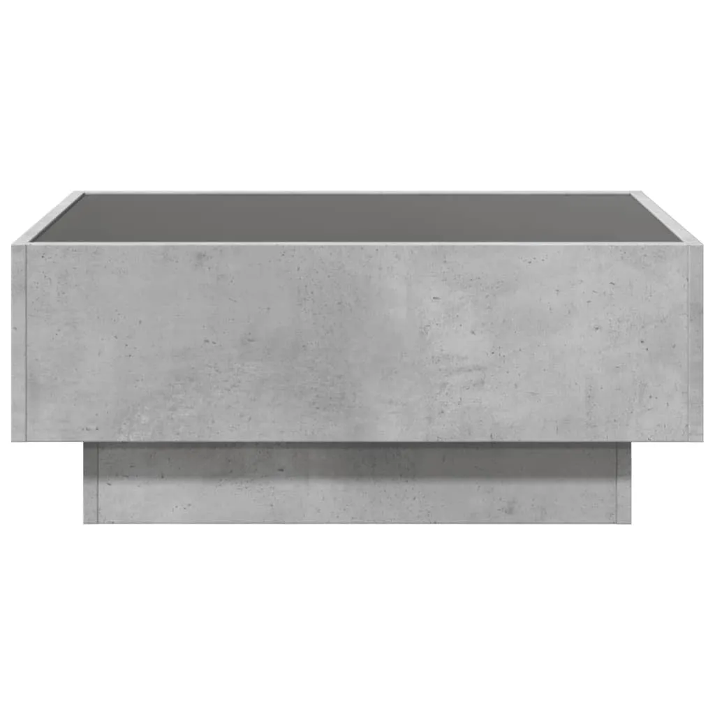 vidaXL Coffee Table with LED Concrete Grey 70x50x30 cm Engineered Wood