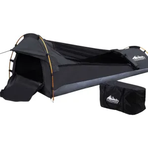 Weisshorn Camping Swags Single Biker Swag Grey Ripstop Canvas Weisshorn Camping Swags Single Biker Swag Grey Ripstop Canvas
