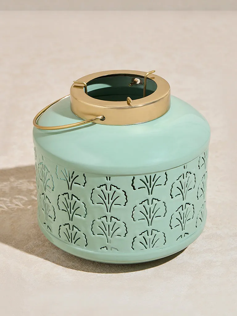 Westside Home Mint Leaf-Etched Lantern